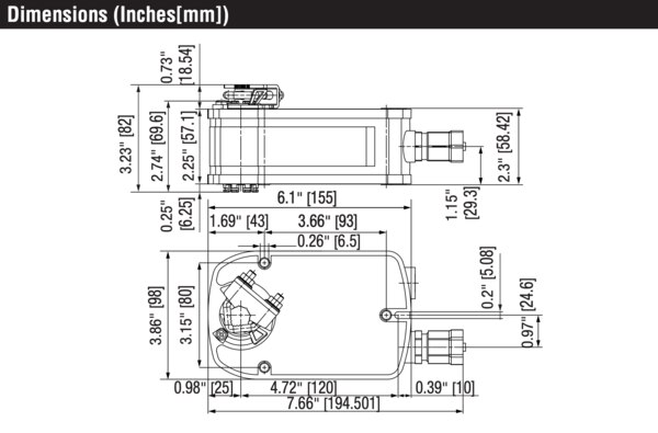 Belimo LF24-SR US : Dimensions